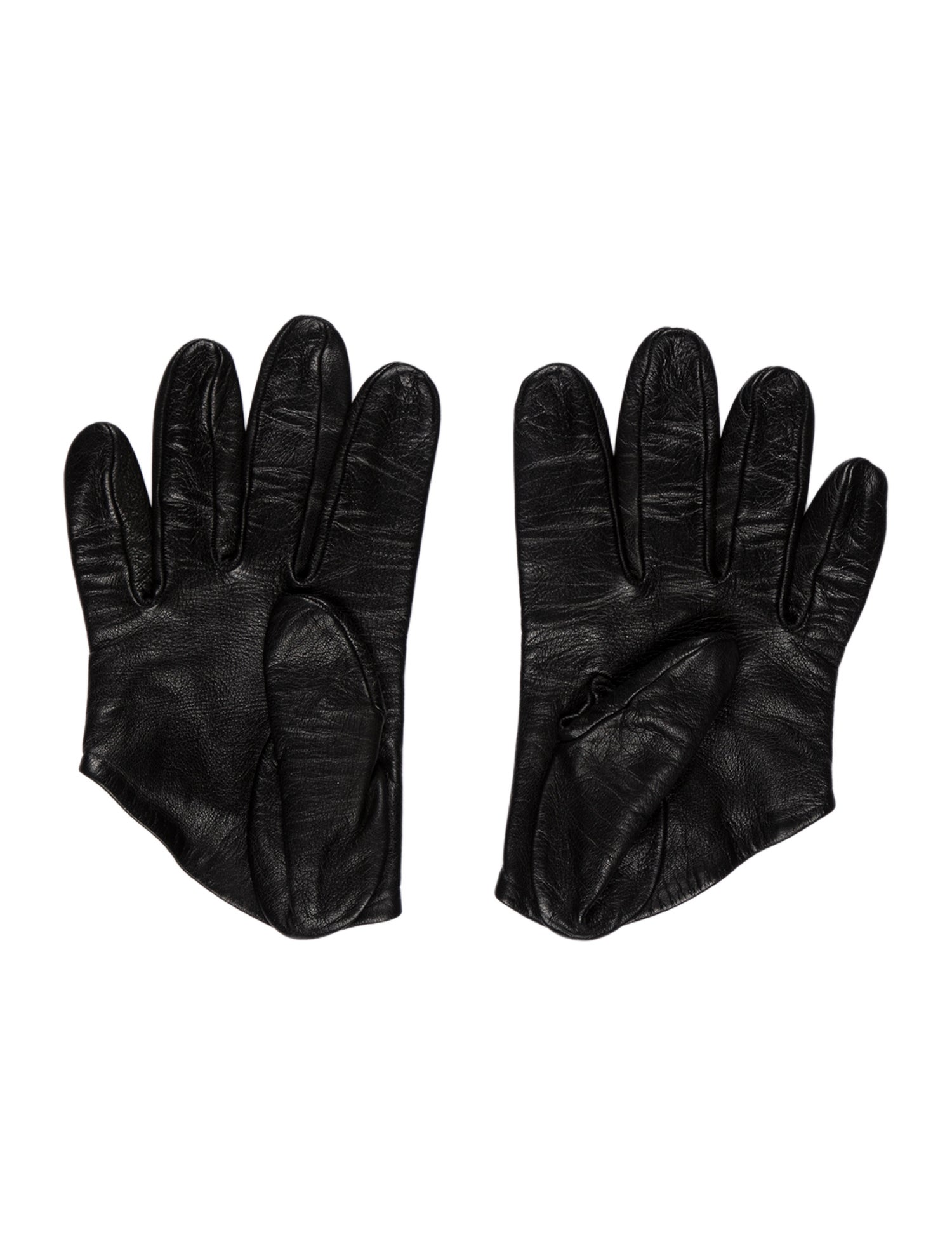 Yves Saint Laurent Rive Gauche Vintage 2000 'Black Tie' Slashed Leather Gloves