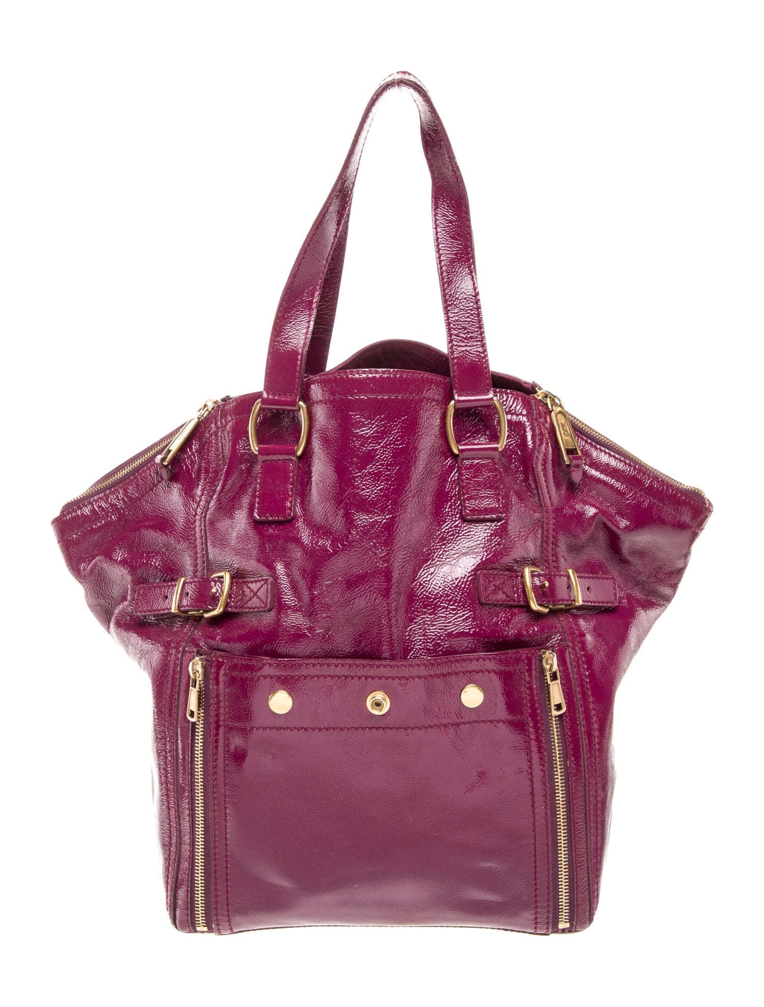 Yves Saint Laurent Rive Gauche Patent Leather Top Handle Bag