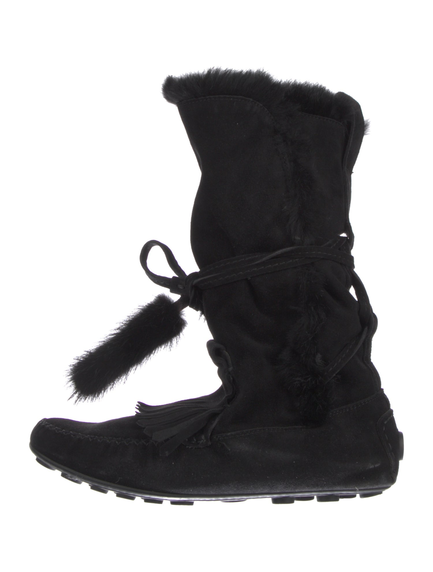 Yves Saint Laurent Rive Gauche Suede Lace-Up Boots