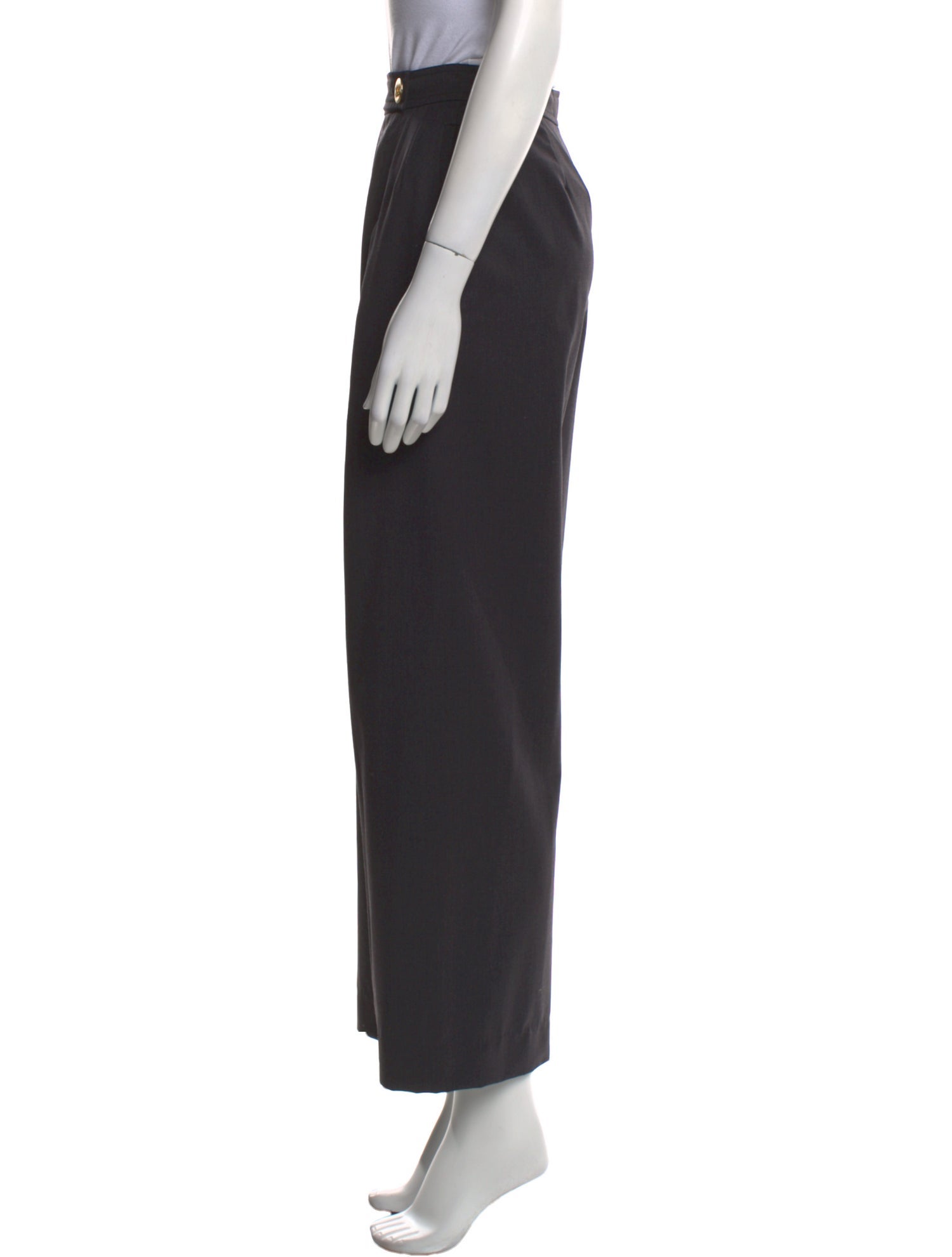 Yves Saint Laurent Rive Gauche Wool Wide Leg Pants