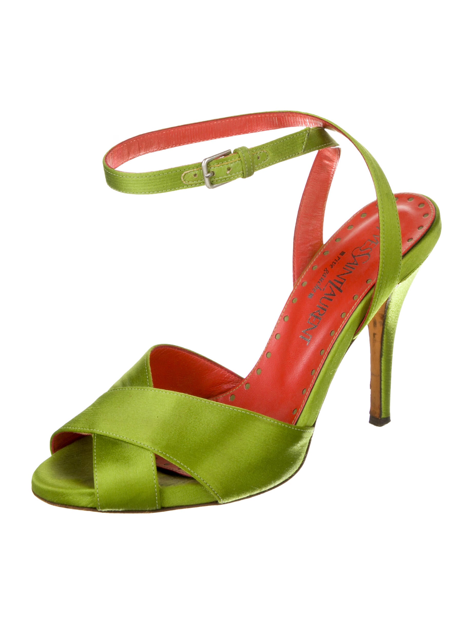 Yves Saint Laurent Rive Gauche Satin Slingback Pumps