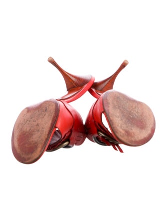 Yves Saint Laurent Rive Gauche Leather Fringe Trim Accent Slides