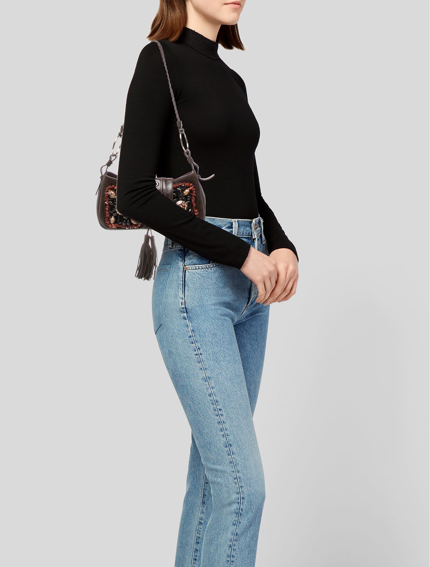 Yves Saint Laurent Rive Gauche Leather Shoulder Bag Vintage