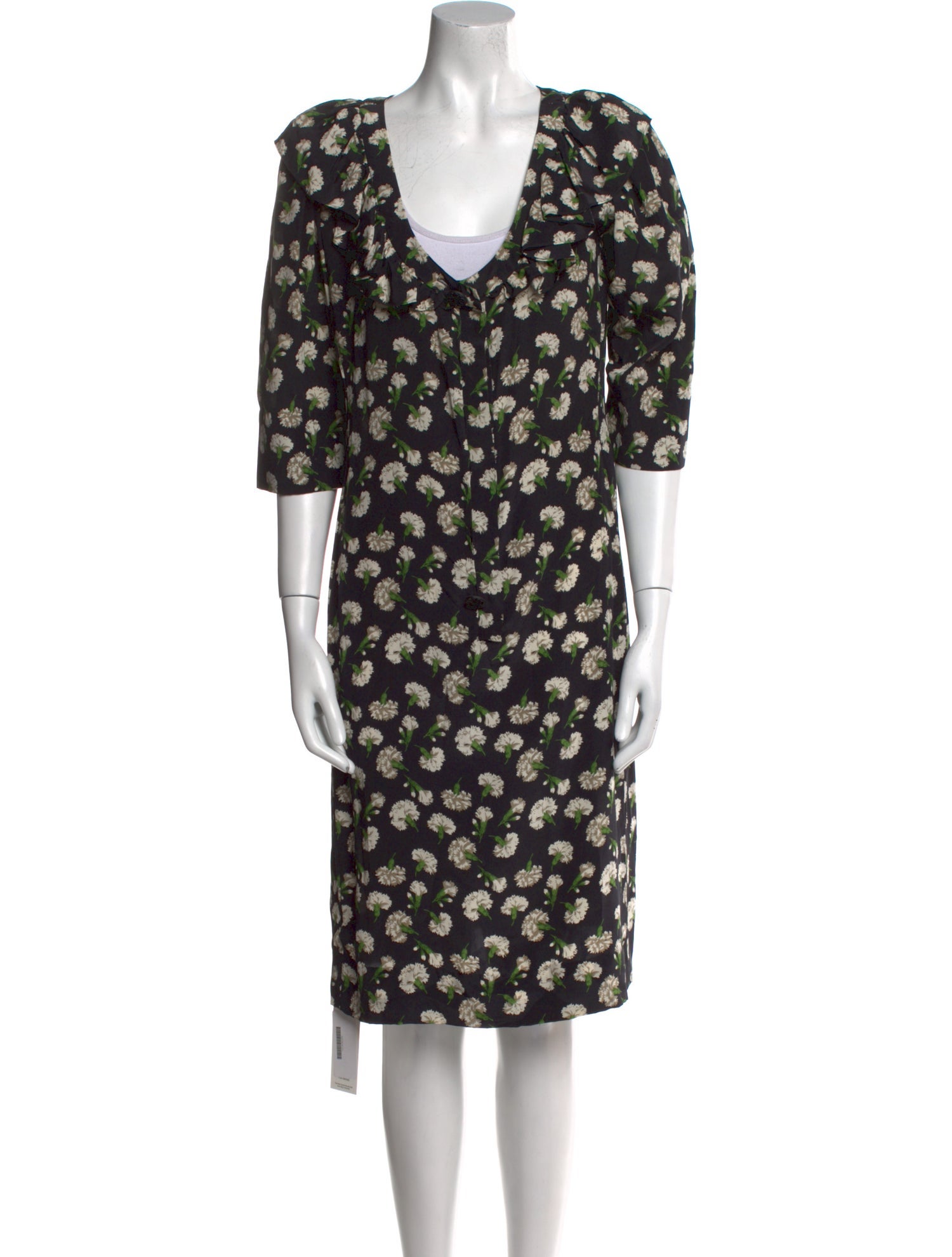 Yves Saint Laurent Rive Gauche Printed Knee-Length Dress