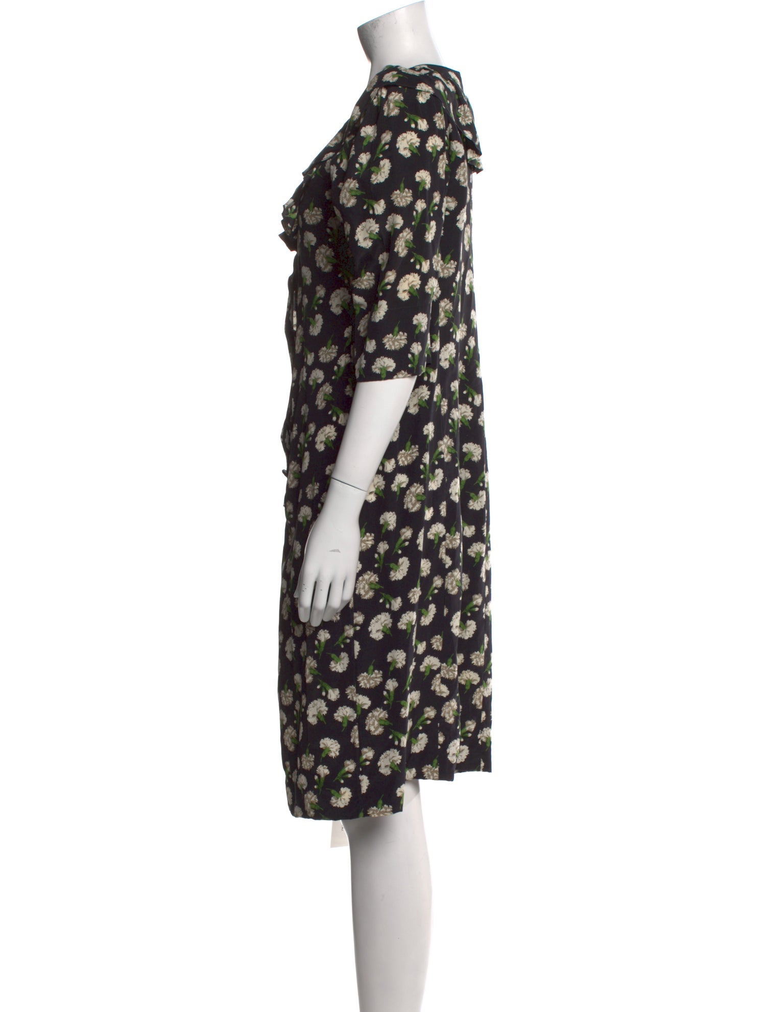 Yves Saint Laurent Rive Gauche Printed Knee-Length Dress