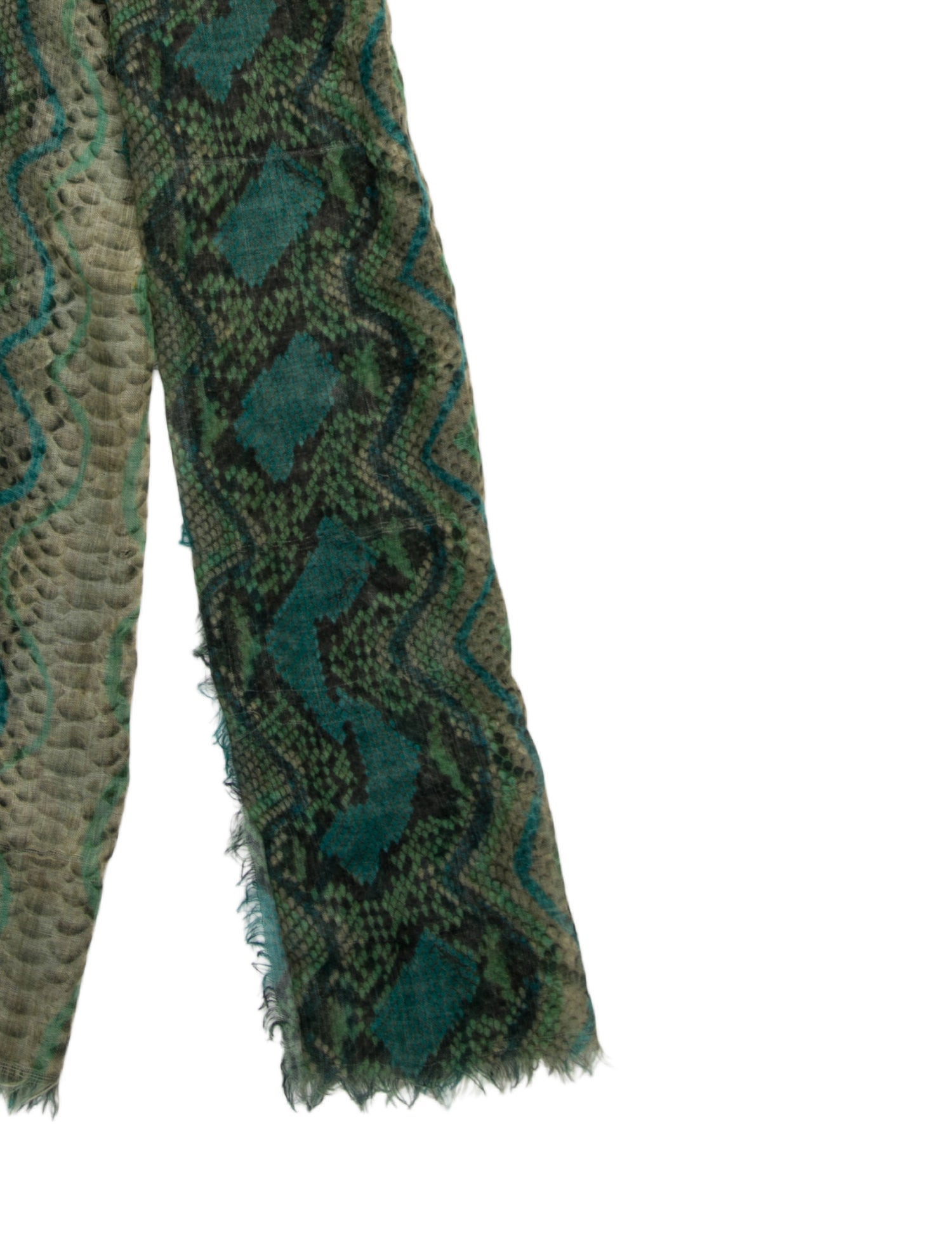 Yves Saint Laurent Rive Gauche Cashmere Animal Print Scarf
