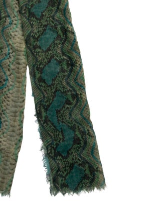 Yves Saint Laurent Rive Gauche Cashmere Animal Print Scarf