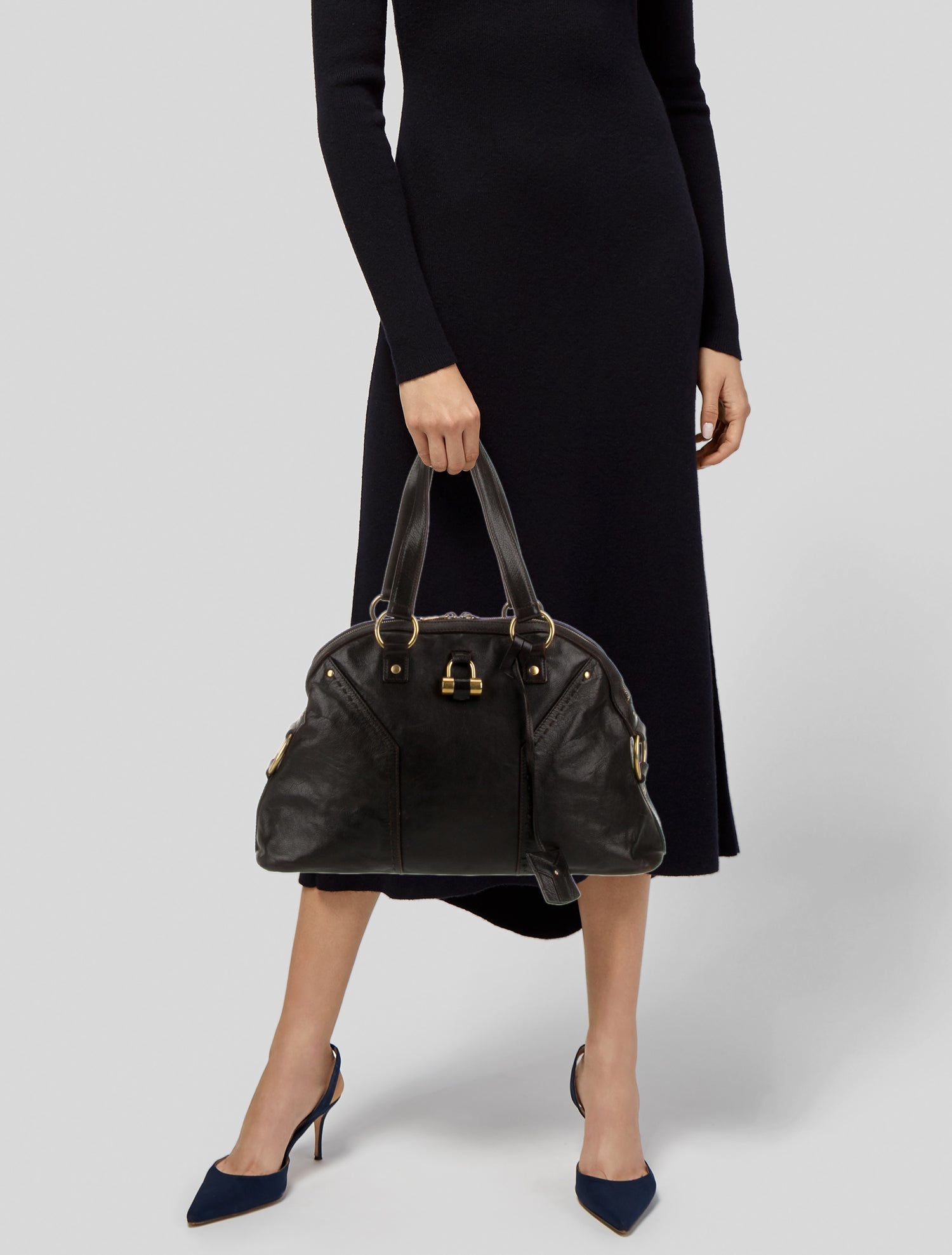 Yves Saint Laurent Rive Gauche Leather Top Handle Bag