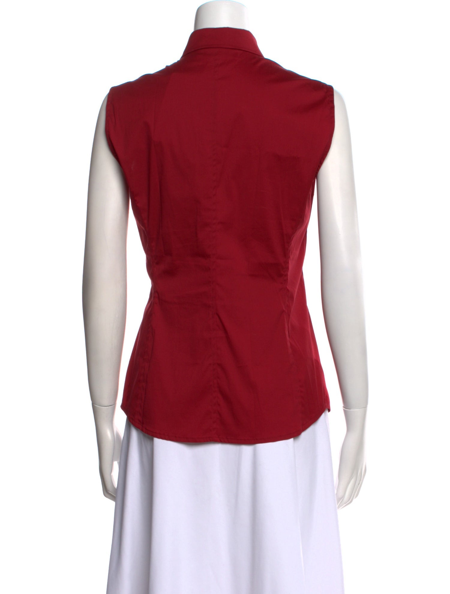 Yves Saint Laurent Rive Gauche Sleeveless Button-Up Top