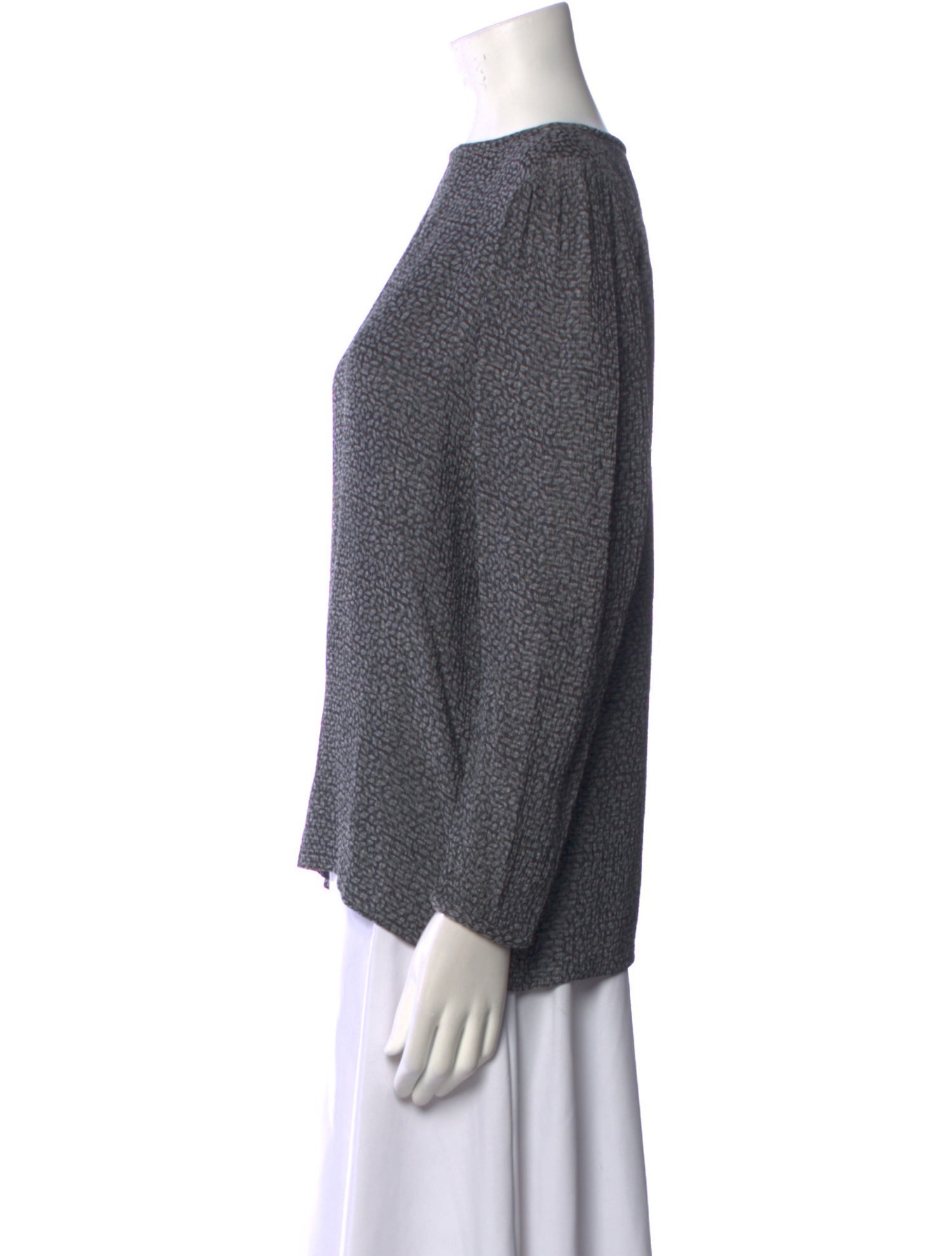 Yves Saint Laurent Rive Gauche Bateau Neckline Long Sleeve Blouse