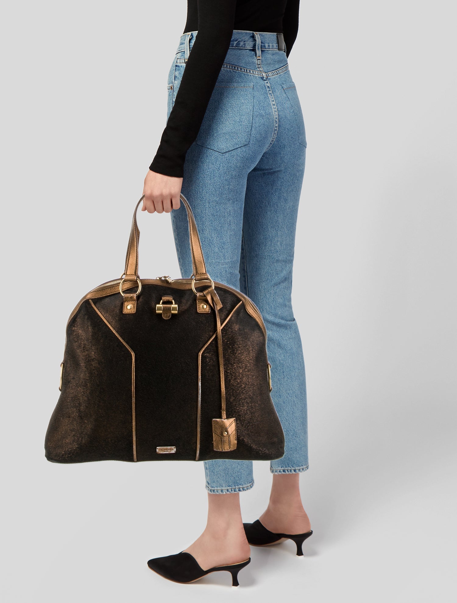 Yves Saint Laurent Rive Gauche Ponyhair Top Handle Bag