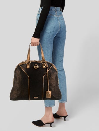 Yves Saint Laurent Rive Gauche Ponyhair Top Handle Bag