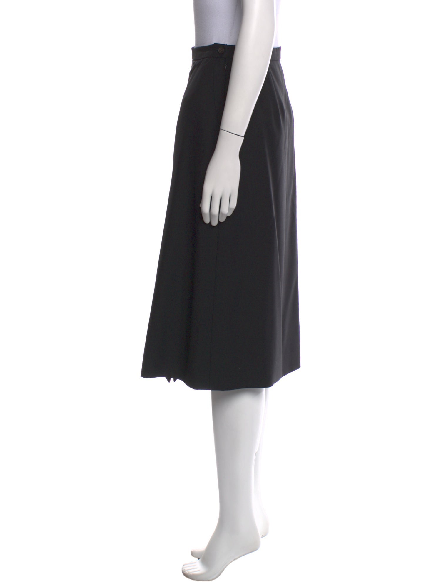 Yves Saint Laurent Rive Gauche Virgin Wool Knee-Length Skirt