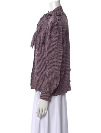 Yves Saint Laurent Rive Gauche Silk Printed Blouse