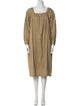 Yves Saint Laurent Rive Gauche Square Neckline Midi Length Dress