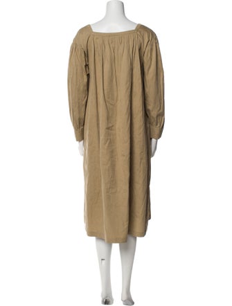 Yves Saint Laurent Rive Gauche Square Neckline Midi Length Dress