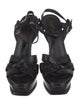 Yves Saint Laurent Rive Gauche Leather Cutout Accent T-Strap Sandals
