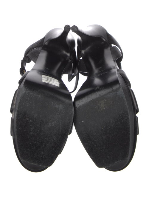 Yves Saint Laurent Rive Gauche Leather Cutout Accent T-Strap Sandals