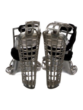 Yves Saint Laurent Rive Gauche Patent Leather T-Strap Sandals