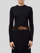 Yves Saint Laurent Rive Gauche Velvet Leather Trim Embellishment Belt