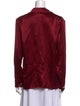Yves Saint Laurent Rive Gauche Silk V-Neck Button-Up Top