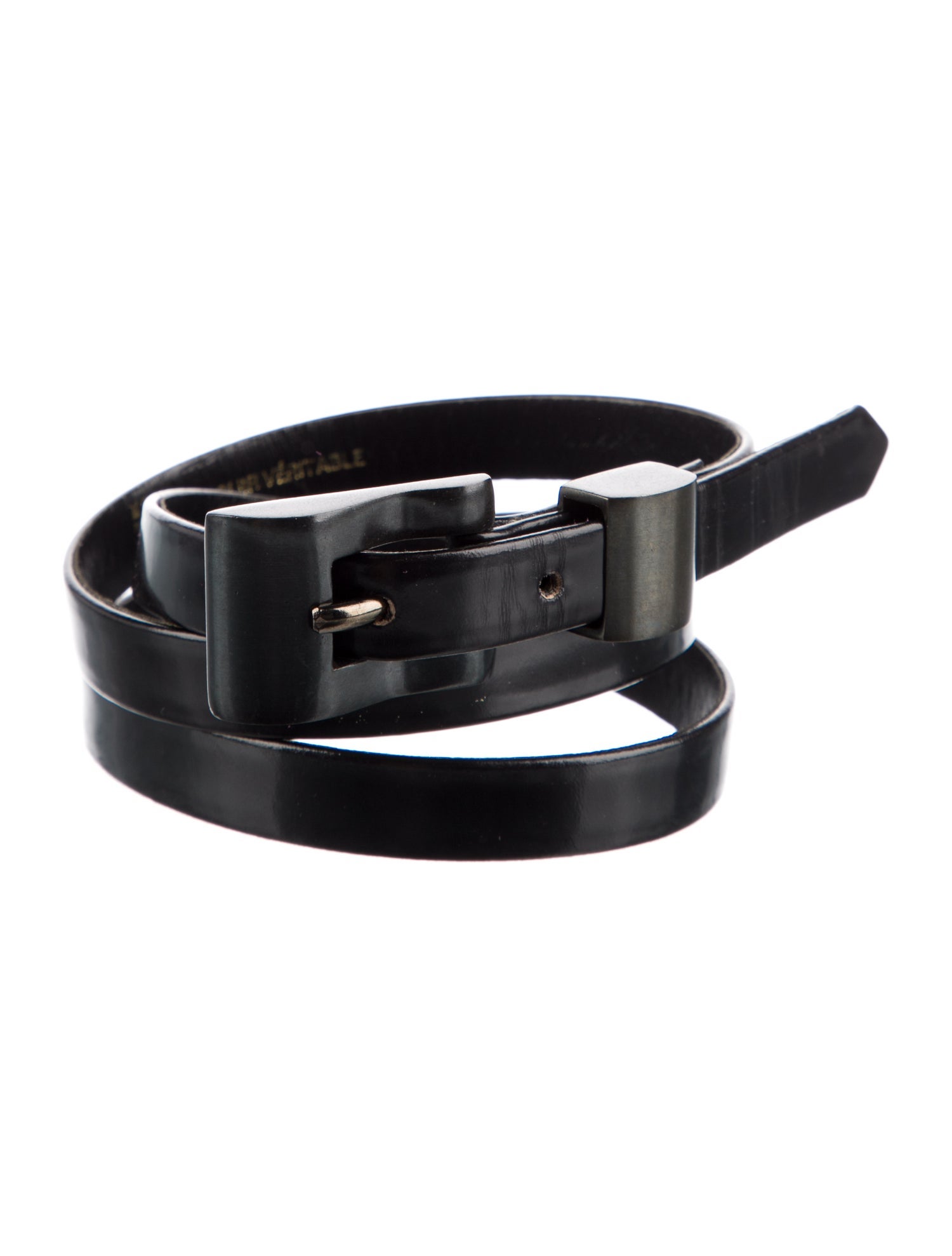 Yves Saint Laurent Rive Gauche Skinny Leather Belt