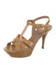 Yves Saint Laurent Rive Gauche Patent Leather T-Strap Sandals