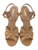 Yves Saint Laurent Rive Gauche Patent Leather T-Strap Sandals