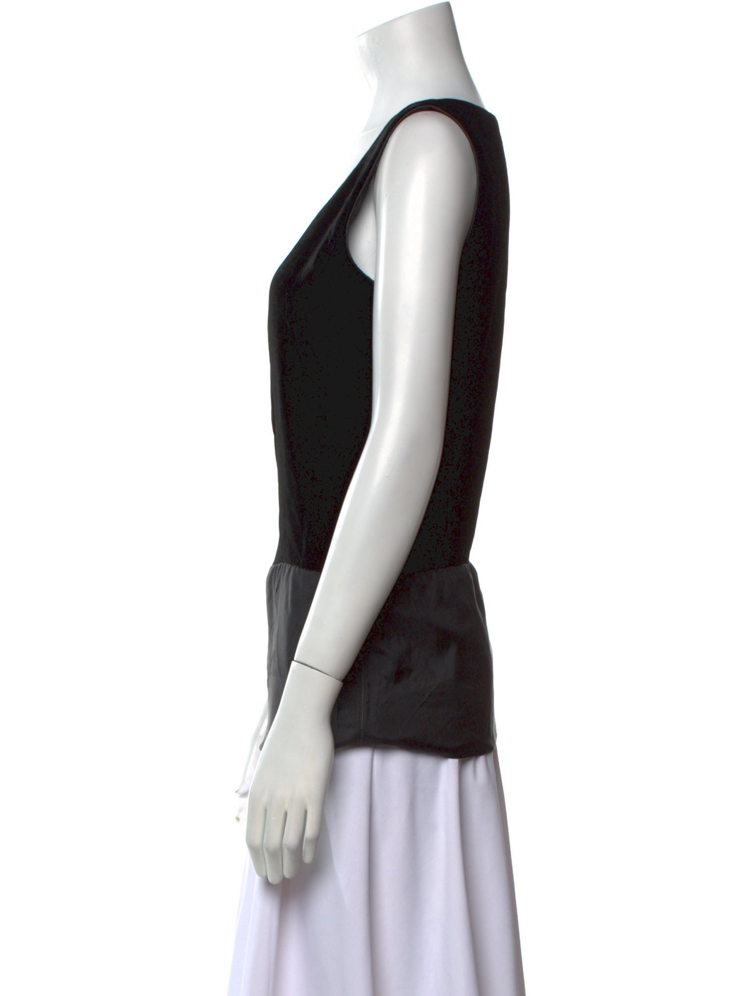 Yves Saint Laurent Rive Gauche Scoop Neck Sleeveless Top
