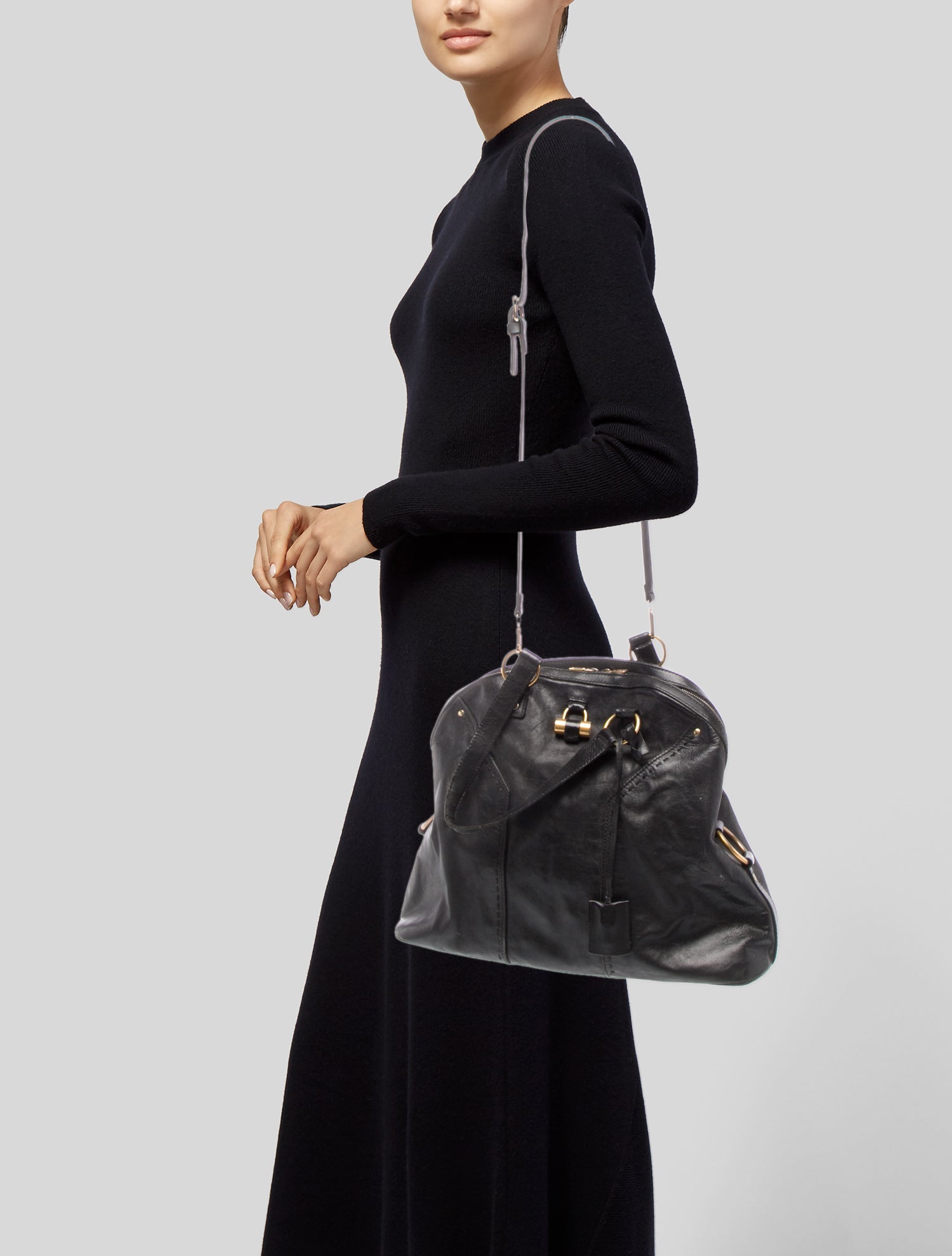 Yves Saint Laurent Rive Gauche Leather Top Handle Bag Vintage