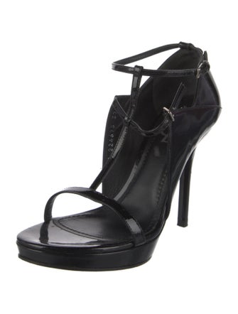 Yves Saint Laurent Rive Gauche Patent Leather Sandals