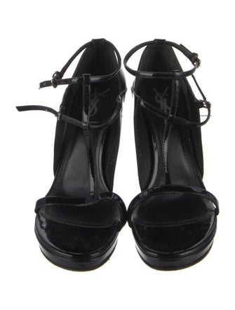 Yves Saint Laurent Rive Gauche Patent Leather Sandals
