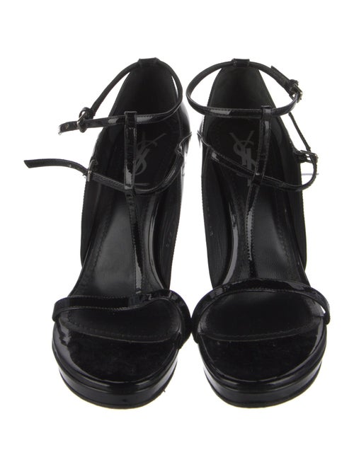Yves Saint Laurent Rive Gauche Patent Leather Sandals