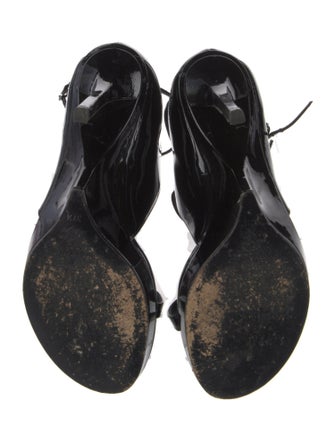 Yves Saint Laurent Rive Gauche Patent Leather Sandals