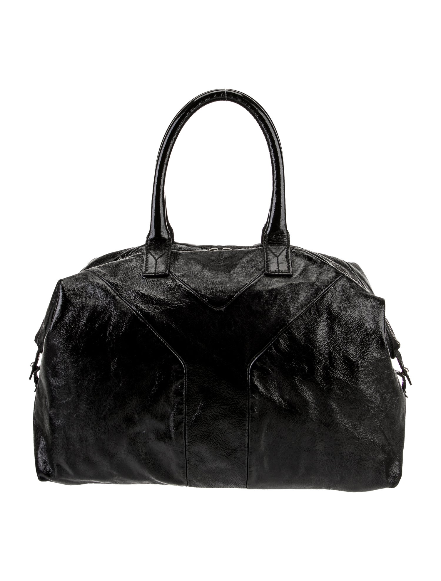 Yves Saint Laurent Rive Gauche Patent Leather Top Handle Bag