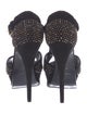Yves Saint Laurent Rive Gauche Suede Studded Accents T-Strap Pumps