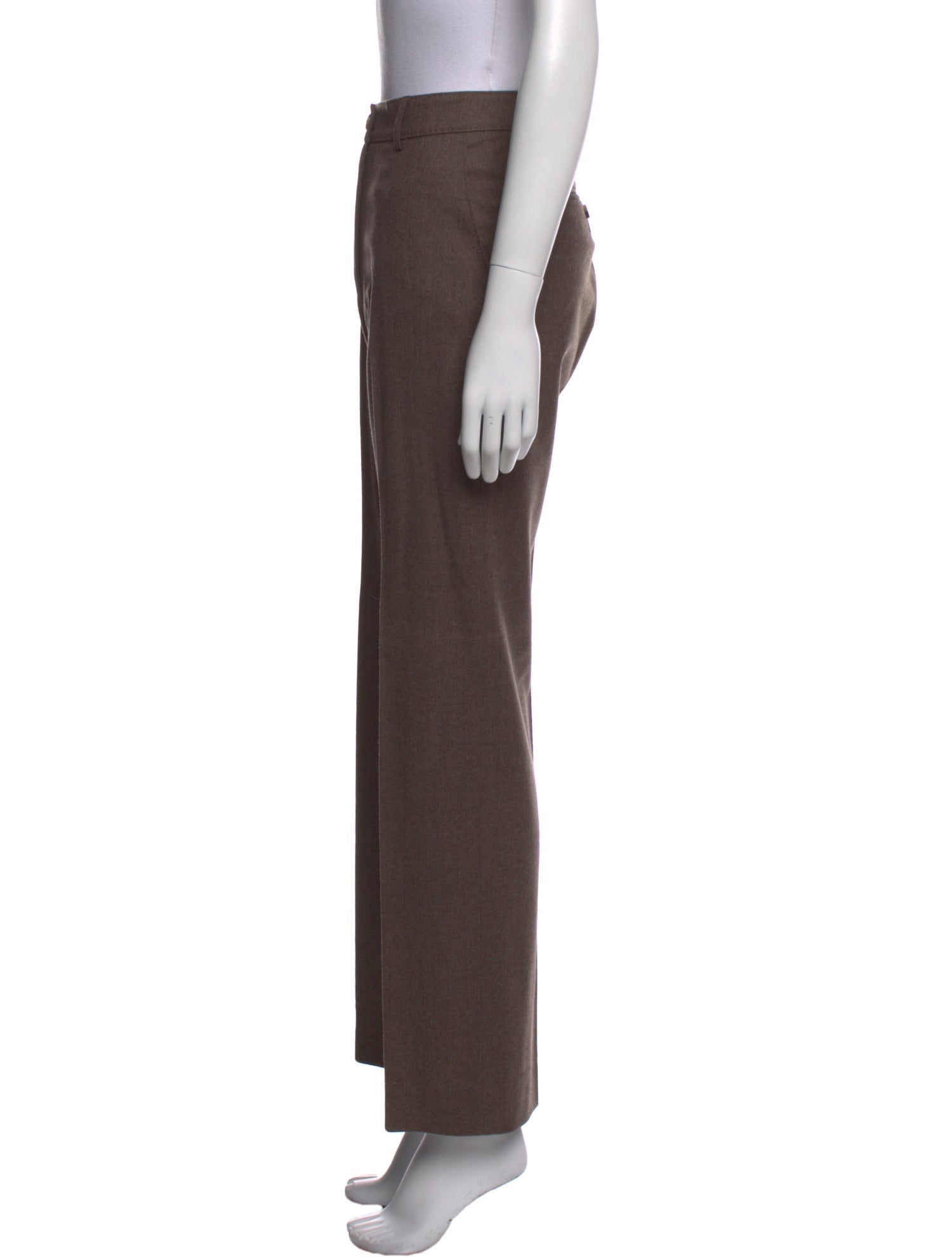 Yves Saint Laurent Rive Gauche Wool Straight Leg Pants