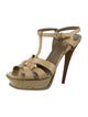 Yves Saint Laurent Rive Gauche Leather T-Strap Sandals