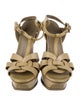 Yves Saint Laurent Rive Gauche Leather T-Strap Sandals