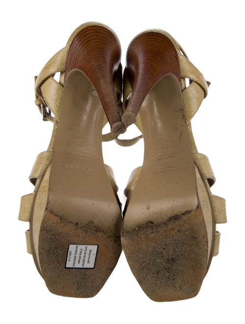 Yves Saint Laurent Rive Gauche Leather T-Strap Sandals