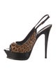 Yves Saint Laurent Rive Gauche Ponyhair Animal Print Slingback Pumps