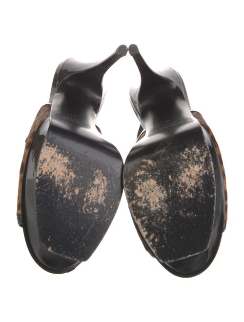 Yves Saint Laurent Rive Gauche Ponyhair Animal Print Slingback Pumps