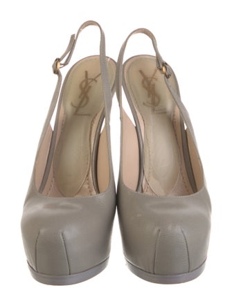 Yves Saint Laurent Rive Gauche Leather Slingback Pumps