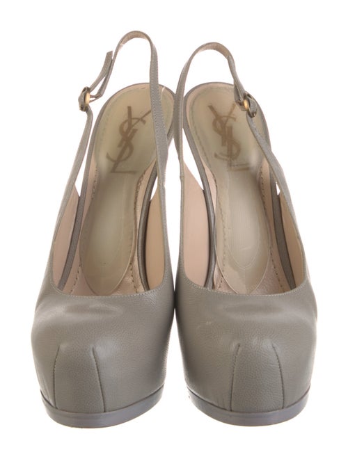 Yves Saint Laurent Rive Gauche Leather Slingback Pumps