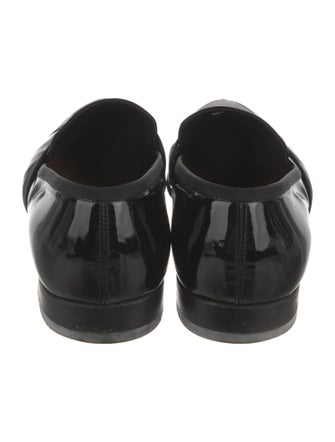 Yves Saint Laurent Rive Gauche Patent Leather Grosgrain Trim Loafers