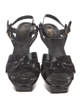 Yves Saint Laurent Rive Gauche Patent Leather Sandals