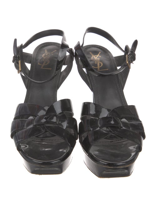 Yves Saint Laurent Rive Gauche Patent Leather Sandals