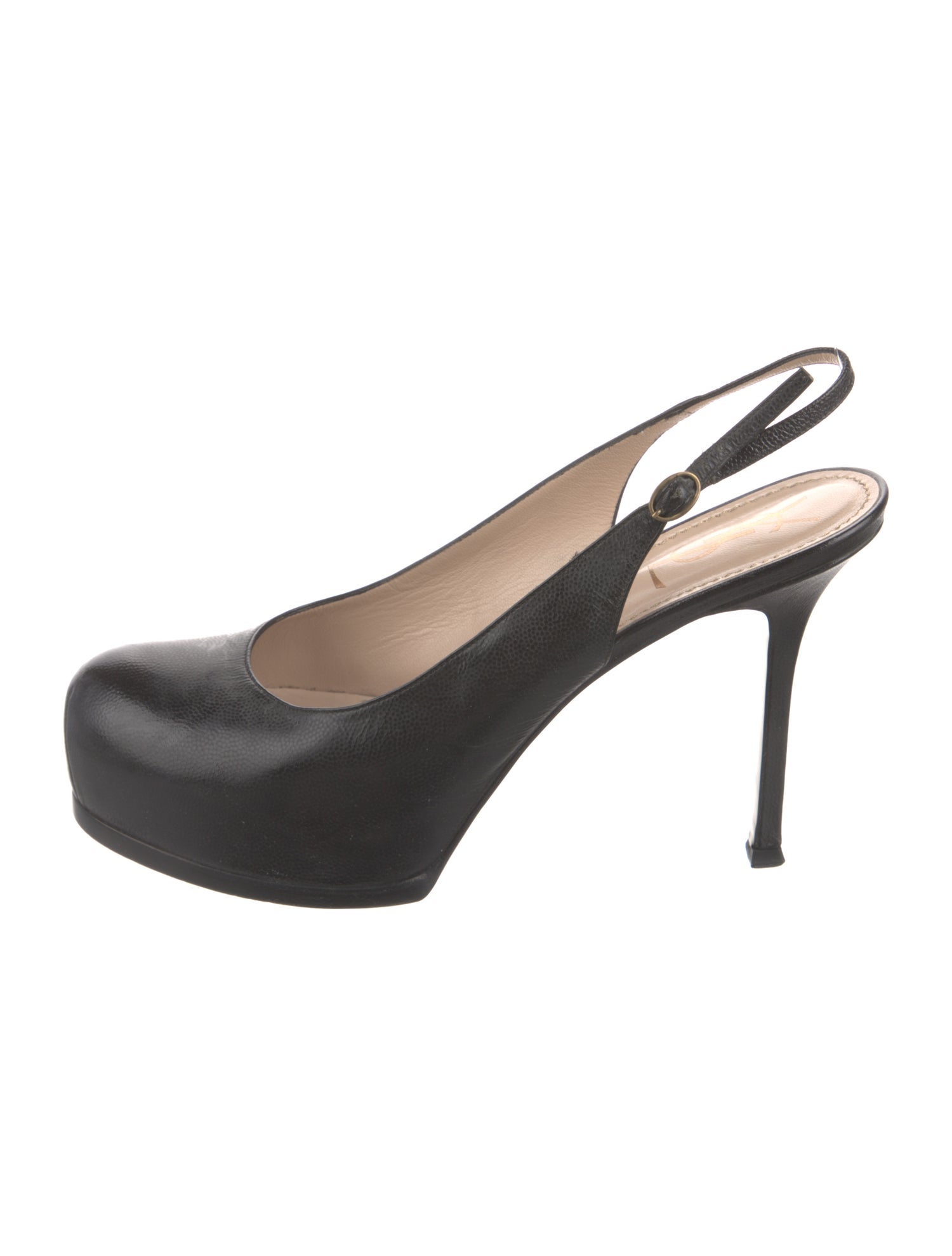 Yves Saint Laurent Rive Gauche Leather Slingback Pumps