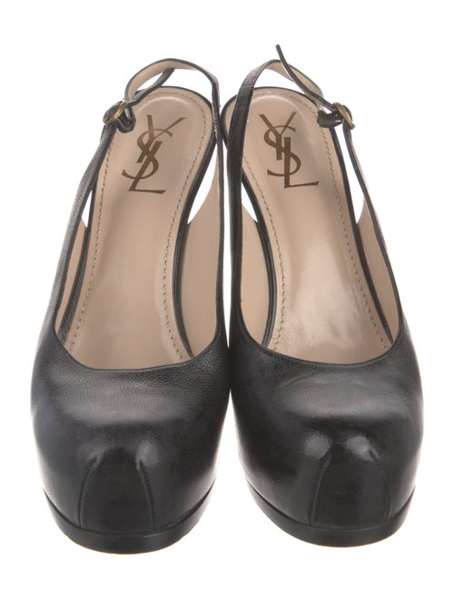 Yves Saint Laurent Rive Gauche Leather Slingback Pumps