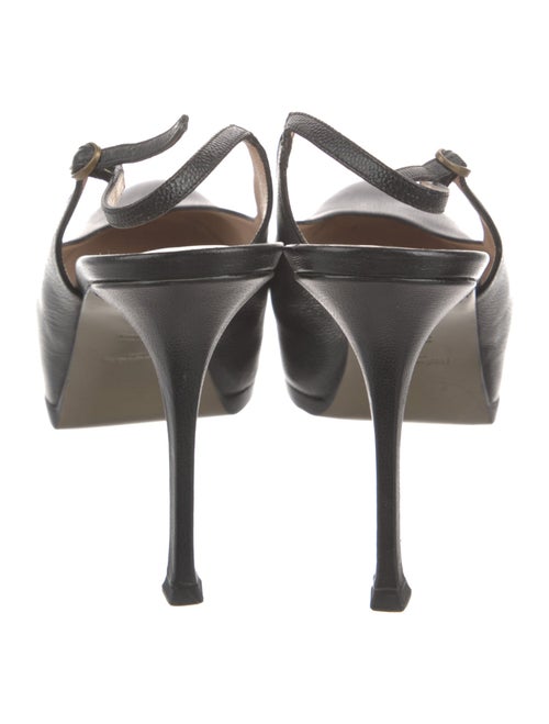 Yves Saint Laurent Rive Gauche Leather Slingback Pumps